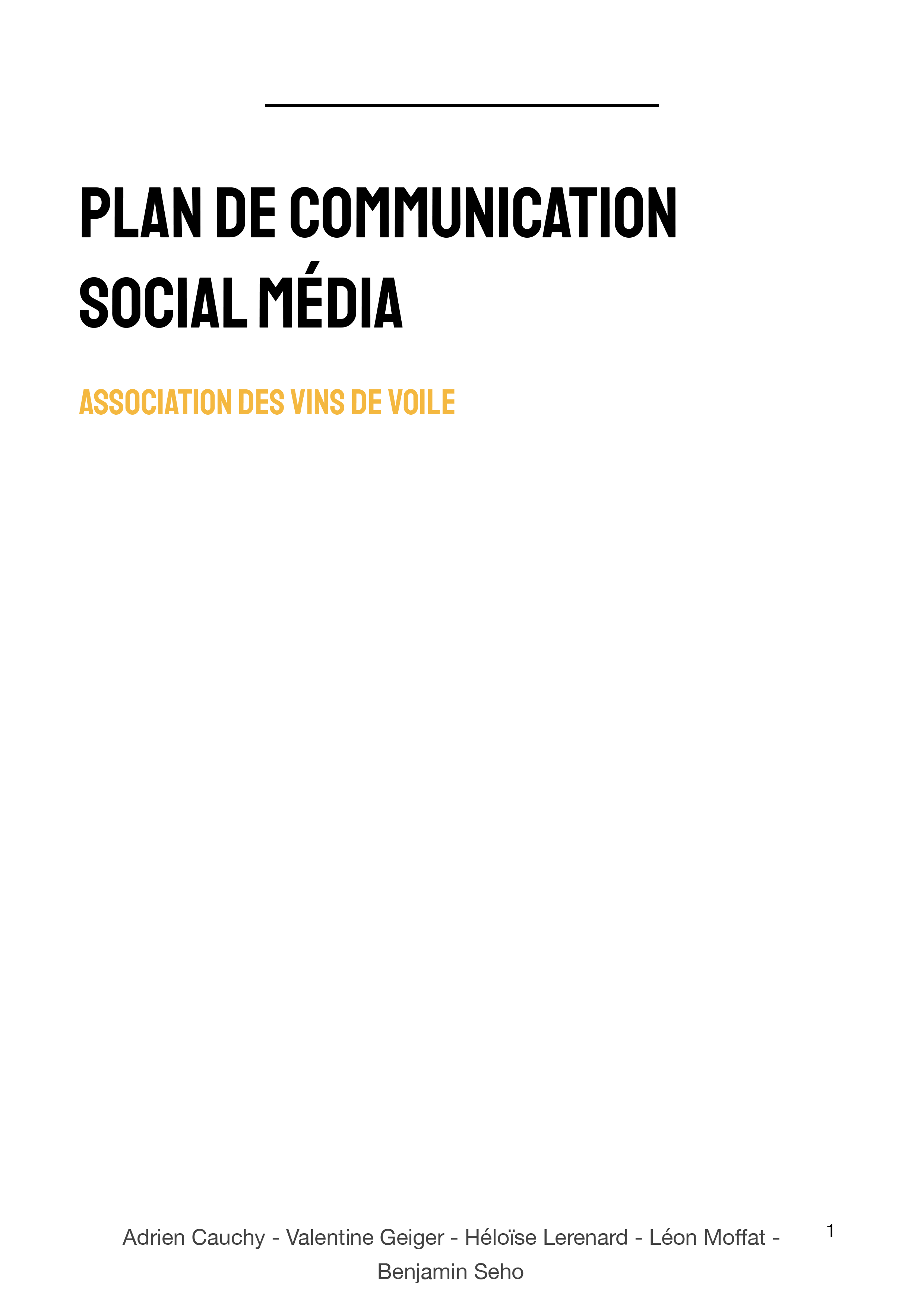Première page du plan de communication - Léon Moffat