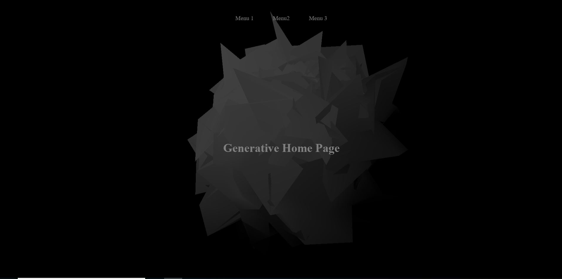 Page d'accueil avec du generative design