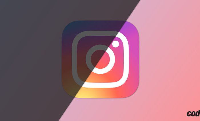 Logo Instagram à moitié dans l'ombre